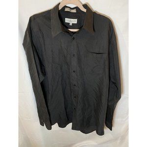 Daniel Ellissa Button Up Shirt Adult XL 17 1/2 35/36 Black‎ Long Sleeve Mens